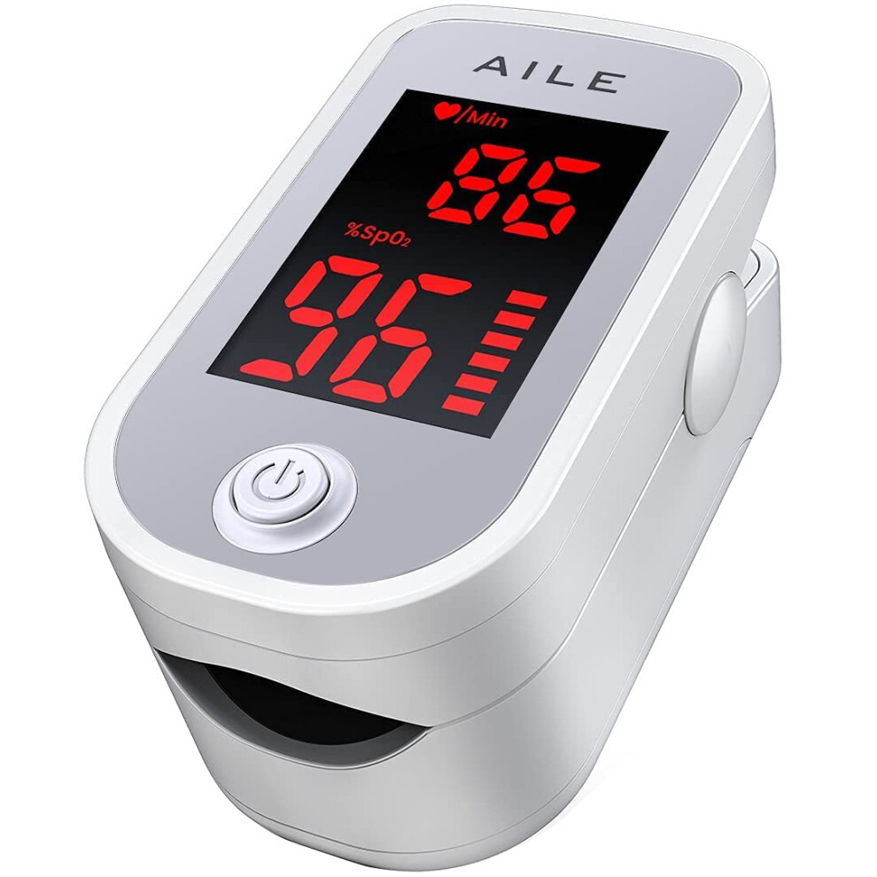 Aile Pulse Oximeter Oxygen Meter Adults Accurate Fast Easy Larger Red Screen Oxygen Monitor With Lanyard Blood Saturation Monitor