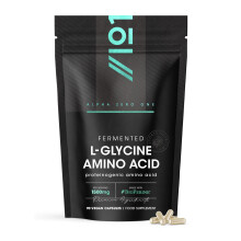 Fermented L Glycine 1500mg with BioPerine – 90 Vegan Capsules – High Strength L Glycine Amino Acid Supplement – Resealable and Re