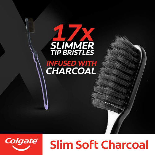 Colgate Colgate Slim Soft Charcoal - Pack of 4 2