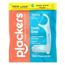 Plackers, Twin-Line, Dental Flossers, Value Size, Cool Mint, 1 x 150 Count