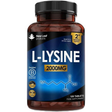 L-Lysine Tablets 2000mg - High Strength Lysine Nutritional Supplements - Essential Amino Acid L Lysine - 120 Vegan Lysine Tablets