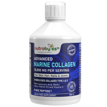 Marine Collagen Liquid 10000mg | Sugar Free | Hydrolysed Collagen Peptides | Hyaluronic Acid, Biotin, Silica, Vitamin C, Vitamin D3 | Skin, Hair, Nai
