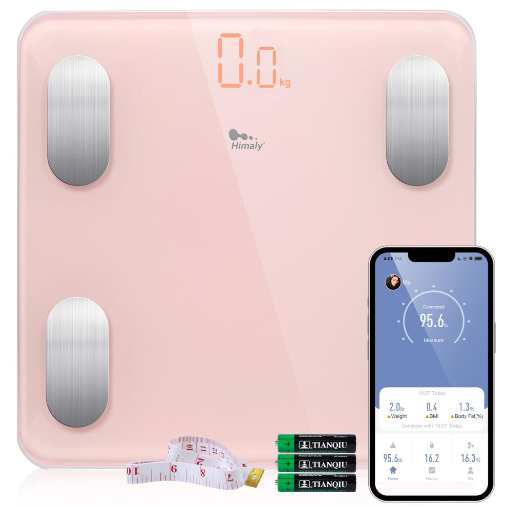 Himaly Smart Body Fat Scales, Digital Weight Bathroom Scales Bluetooth Weighing Scale For Body Weight, Analyzer Smart App Body Com