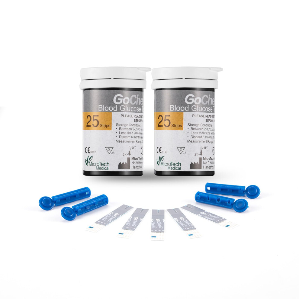 Kteexr Diabetes Test Strips Blood Glucose Test Strips X 50 & Diabetes Lancets X 50, No Coding Blood Sugar Test Strips For Uk Diabetics In
