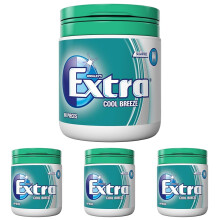 Wrigley's Extra Chewing Gum Bottle Sugar Free, Cool Breeze Flavour, 60 Pieces (Pack of 4)