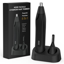 Nose Hair Trimmer for Men Women, Eyebrow & Facial Hair Trimmer Rechargeable Professional Painless Eyebrow Razor, 2 in 1 Metal Trim