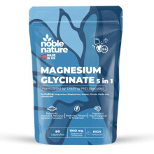 Magnesium Glycinate 5-in-1 Complex Formulated by PhD Expert High Strength 1900mg Supplements as Bisglycinate, Malate, Citrate, Oxide & Vitamin B6-90