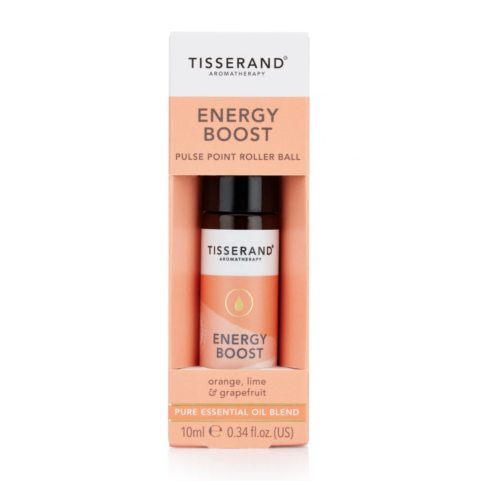 Tisserand Orange - Energy Boost Pulse Point Roller Ball ,100% Natural Pure Essential Oils ,10Ml