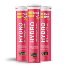 fourfive Hydration Tablets (Berry) Low Calorie Vitamin Electrolytes, Vegan, Magnesium & Calcium, Sports Hydration - 3x20 Effervescent Tablets