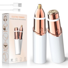 Vexloria 2-in-1 Women's Eyebrow Trimmer & Facial Hair Remover with LED Light - Professional Painless Precision Grooming Tool for Eyebrows, Upper Lip