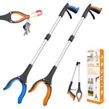 81cm/32" Litter Pickers Grabber Stick 2-Pack, Helping Hand Grabbers for Adults, Disabled, and Elderly, Heavy Duty Pick Up Stick, Blue and Orange