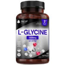 L-Glycine Capsules - 180 High Strength Vegan Amino Acid Suppelements - 1600mg Per Serving Providing A 3 Month Supply - Glycine Sup