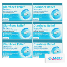 Diarrhoea Relief Instants 2mg Orodispersible Tablets Loperamide Hydrochloride - 6x6-36 Instant Melts (GSL)