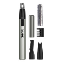 Wahl Micro Finisher Nose Hair Trimmer for Men and Women 3-in-1 Nose Trimmer, Ear and Eyebrow Trimmer, Lithium Battery Powered, Was