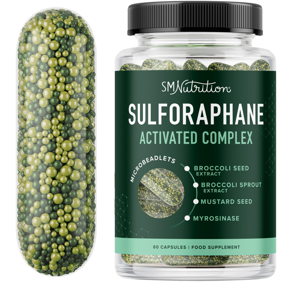 Smnutrition 20Mg Sulforaphane | From Broccoli Sprouts & Seed Extract | 565Mg Microbeadlet Complex | 26Mg Of Glucoraphanin + Myrosinase | Compl