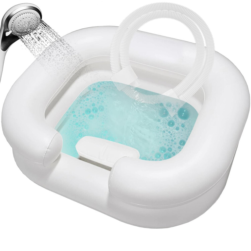 Goping Large Inflatable Shampoo Basin Portable Hair Washing Bowl With Built-In Head Pillow For Elderly, Bedridden, Disabled, Handicapped And Injured