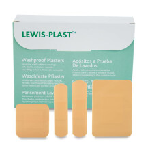Lewis-Plast Premium Assorted Breathable Sterile Hypoallergenic Washproof Plasters, Box of 100 First Aid Medical Grade Waterproof P