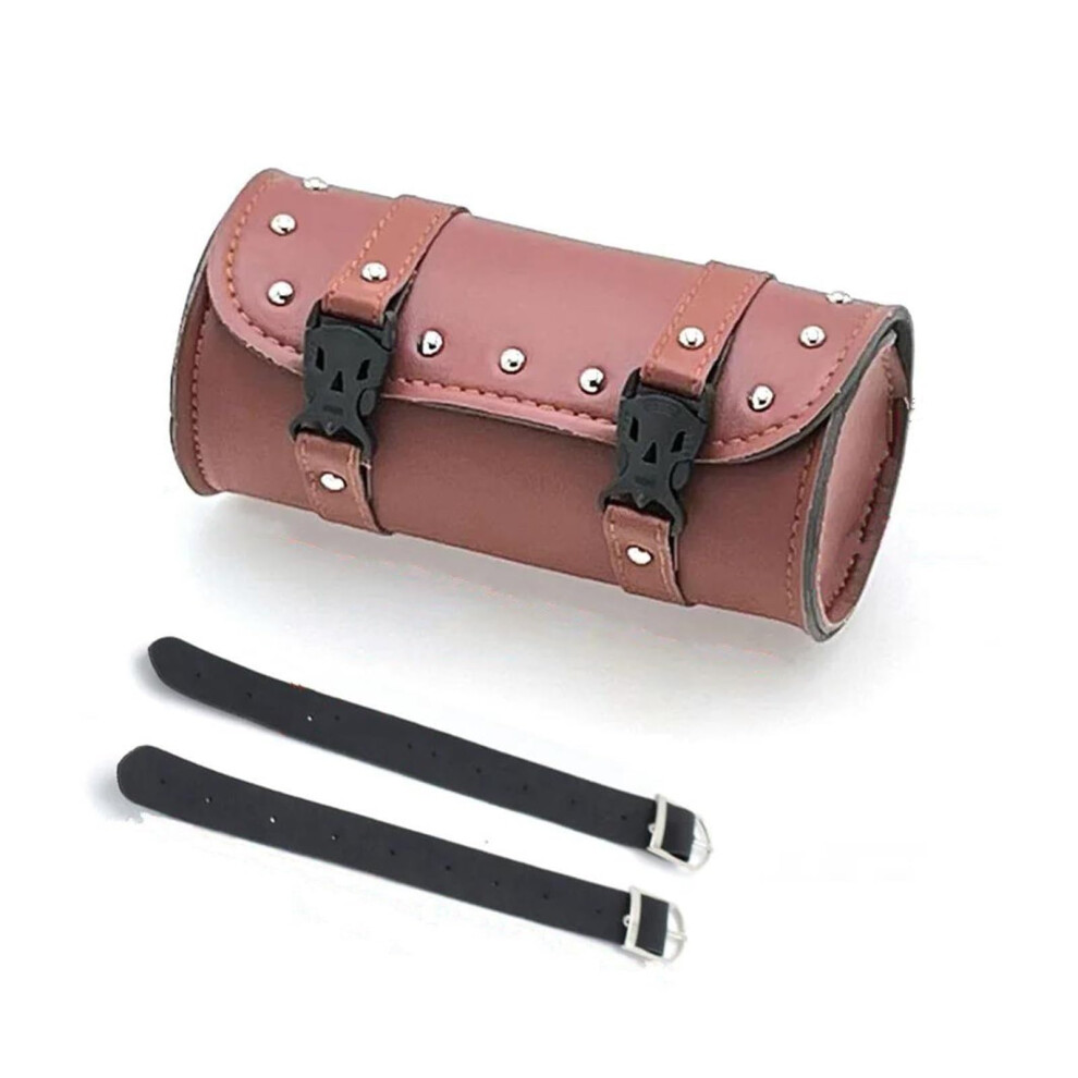 Saddle Bag Motorcycle Fork Tool Bag Leather Waterproof For Harley Sportster Xl Touring Softail Dyna Road King Brown 9187378947319