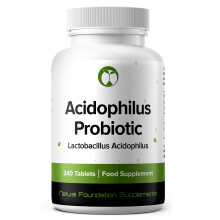 Lactobacillus Acidophilus (4 Month Supply) Probiotic Supplement 240 Tablets 3 Billion CFU Probiotics for Men & Women Vegan Friendl