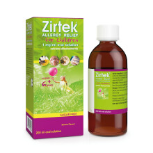 Zirtek Allergy Relief 200 ml Syrup | Hayfever, Dust, Pets, and Hives | Cetirizine Antihistamine Solution | Helps Relieve Allergic