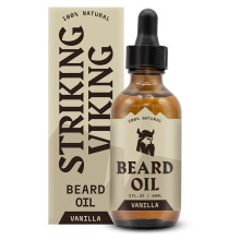 Striking Viking Beard Oil for Men - 60 ml, Vanilla Scent - Naturally Derived Conditioner with Almond, Tea Tree, Argan & Jojoba Oil