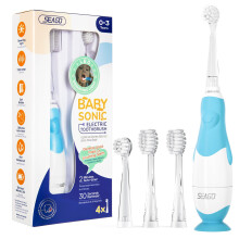 Seago Baby Electric Toothbrush,Children's Power Toothbrushes with 4 Brush Heads and Led Light, 2-Min Timer for Children Aged 6 Mon