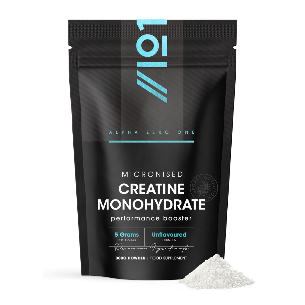 Alpha01 Micronised Creatine Monohydrate Powder 300G Â Unflavoured Â Proven To Increase Physical Performance Â Resealable And Recyclable Po