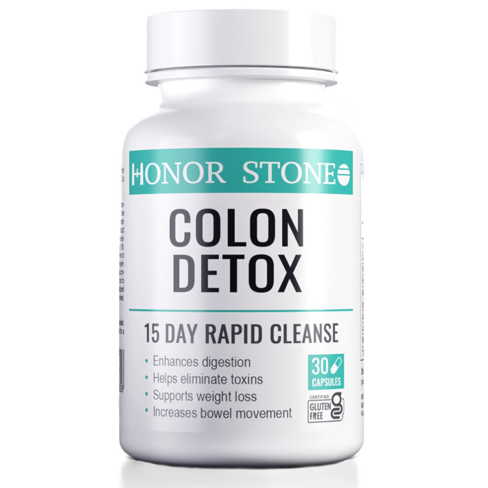 Honor Stone - Colon Cleanse 15 Day Detox - Supports Weight Loss - Helps Eliminate Toxins - Relieves Constipation & Bloating - Probiotics Support Gut