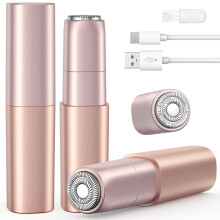Rechargeable Facial Hair Remover for Women: Painless Lady Shaver with 1 Replacement Heads – Mini-Sized for Travel Face Razors for