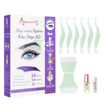 Beauty7 Eyebrow Waxing Strips, High-arched Form Eyebrow Strips Pre-cut for Face, Quick Hair Removal Facial with 24 Waxing Strips +