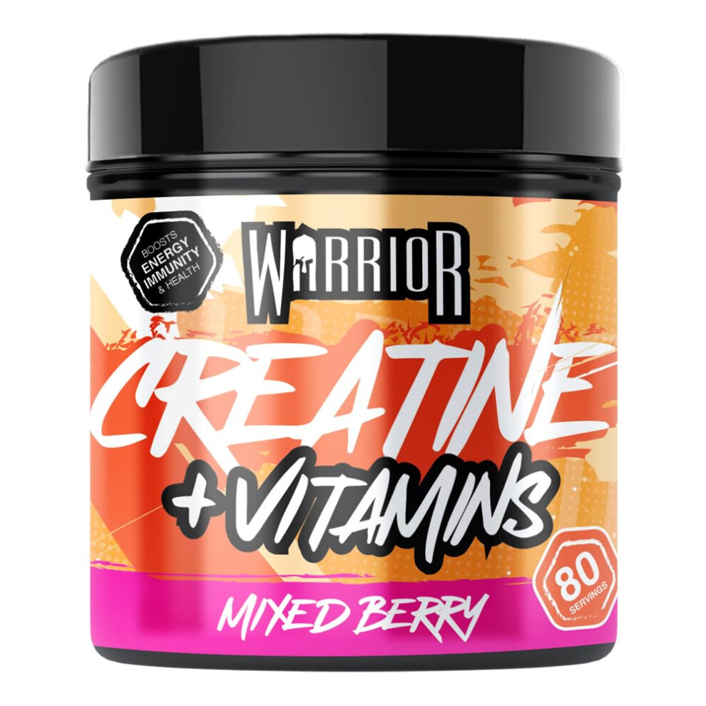 Warrior Creatine Monohydrate Powder + Multivitamin 360G (80 Servings) – Micronised Creatine Powder Supplement For Men & Women – Vi