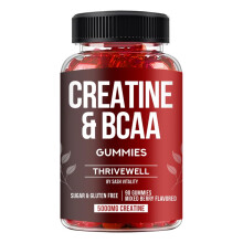 Creatine Monohydrate Gummies 5000mg with 1000mg BCAAs | Vegan & Sugar Free | 90 Premium Gummies | Mixed Berry Flavour | Health Candy Supplement