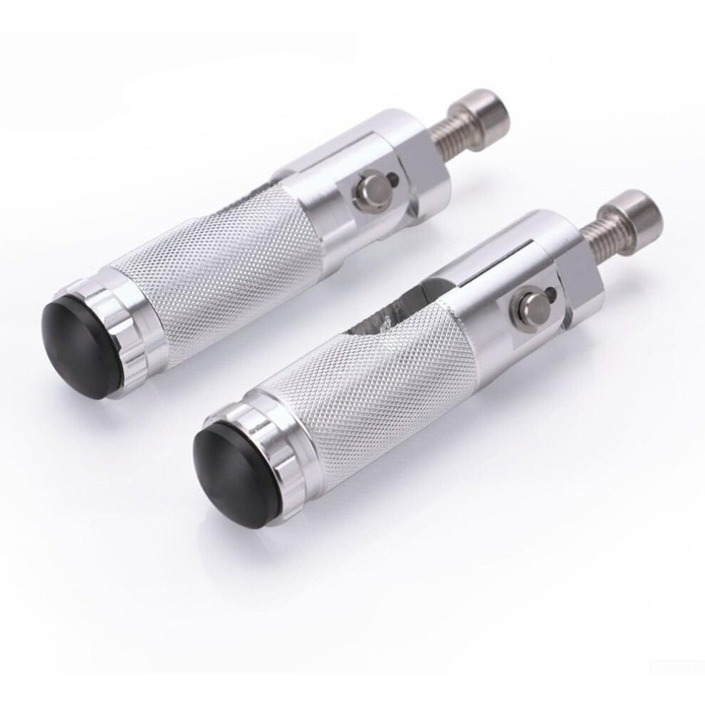 Aluminum Motorcycle Foot Pegs With 8Mm Bolt, Foldable Footrests For Most Motorcycles, Silver 9199774702379