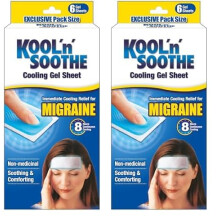 KOOL'n'Soothe Cooling Gel Sheet Migraine 6 Gel Sheets (Pack of 2)