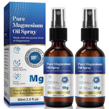 Magnesium Oil Spray 2 Pack, Magnesium Oil for Feet, Pure Magnesium Oil Spray for Sleep, Topical Magnesium Spray, 100% Pure and Org