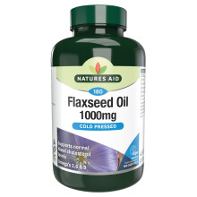 Natures Aid Flaxseed Oil 1000mg – High Strength Omega-3 Softgels – Supports Heart & Brain Function – Vegan, Non-GMO, Gluten-Free –