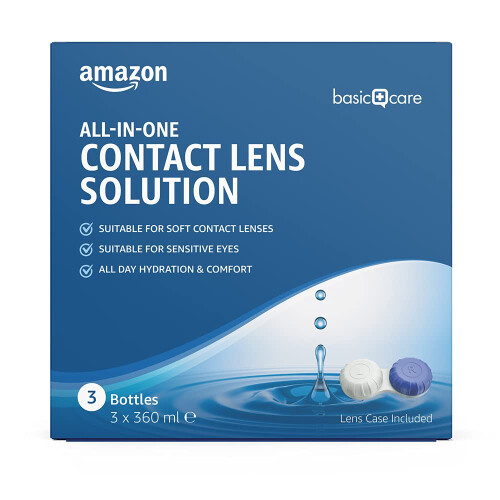 Amazon Amazon Basic Care All-In-One Solution for Soft Contact Lenses, 3 x 360ml (Pack of 2) 1