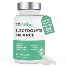 Electrolyte Balance, 60 Capsules, 30 Servings, High Strength 1000mg Sodium Chloride, Magnesium & Potassium for Maximum Hydration,