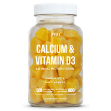Vitamin D3 Calcium Gummies - 1000IU Vitamin D3 & 500mg Calcium – Cotton Candy Flavour - 60 Vegan Gummies by Alpha01