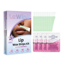 LaWink Lip upper Wax Strips Kit Facial Wax Strips Mouth hair removal 20pcs 4 Calming Oil Wipes eyebrow waxing wax Depilatory tape