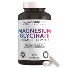 Nootro Essentials Magnesium Glycinate Capsules with Vitamin B Complex for Sleep, Calm & Muscle Support (60 Servings - 2 Capsules Daily)