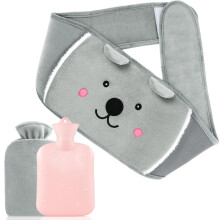 MOKANI Hot Water Bottle Belt, Wearable Long Hot Water Bottle with Cover for Women, Portable Natural Rubber Hot Water Bag with Soft