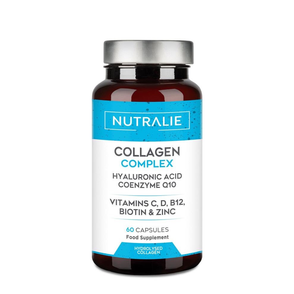 Nutralie Collagen Hyaluronic Acid - Hydrolysed + Biotin And Q10 - Vitamins C, D, B12 And Zinc - Collagen Complex - 60 Capsules