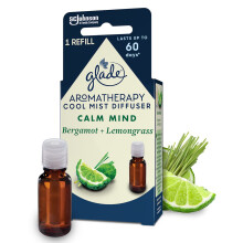 Glade Aromatherapy Essential Oil Diffuser Refill, Cool Mist Aromatherapy Diffuser & Air Freshener for Home, Calm Mind with Bergamo