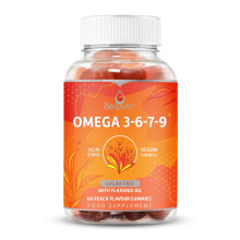 BeLive Omega 3 Gummies with Omegas 6, 7, 9, DHA & EPA from Flaxseed Oil and Sea Buckthorn Fruit Oil - Sugar-Free, Supports Brain, Heart, Eye & Immune
