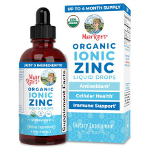MaryRuth Organic, Liquid Ionic Zinc, Zinc Drops, Dietary Supplement, Unflavored, 120ml, Vegan, Gluten-Free, Soy-Free