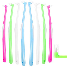 RAYITO 8 Pcs Interspace Toothbrush, Soft Single Tufted Toothbrush with Cover Slim Interspace toothbrushes interdental Brushes for