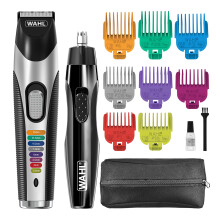 Wahl Colour Trim Multigroomer Kit, Includes Ear & Nose Trimmer, Body Grooming, Beard Trimming, 8 Colour-Coded Length Combs, Travel