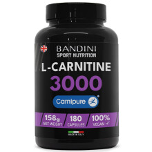 Bandini L-Carnitine 3000, 180 Capsules with High Dose Carnipure, L Carnitine Tartrate Sports Supplement 100% Vegan, High Strengt