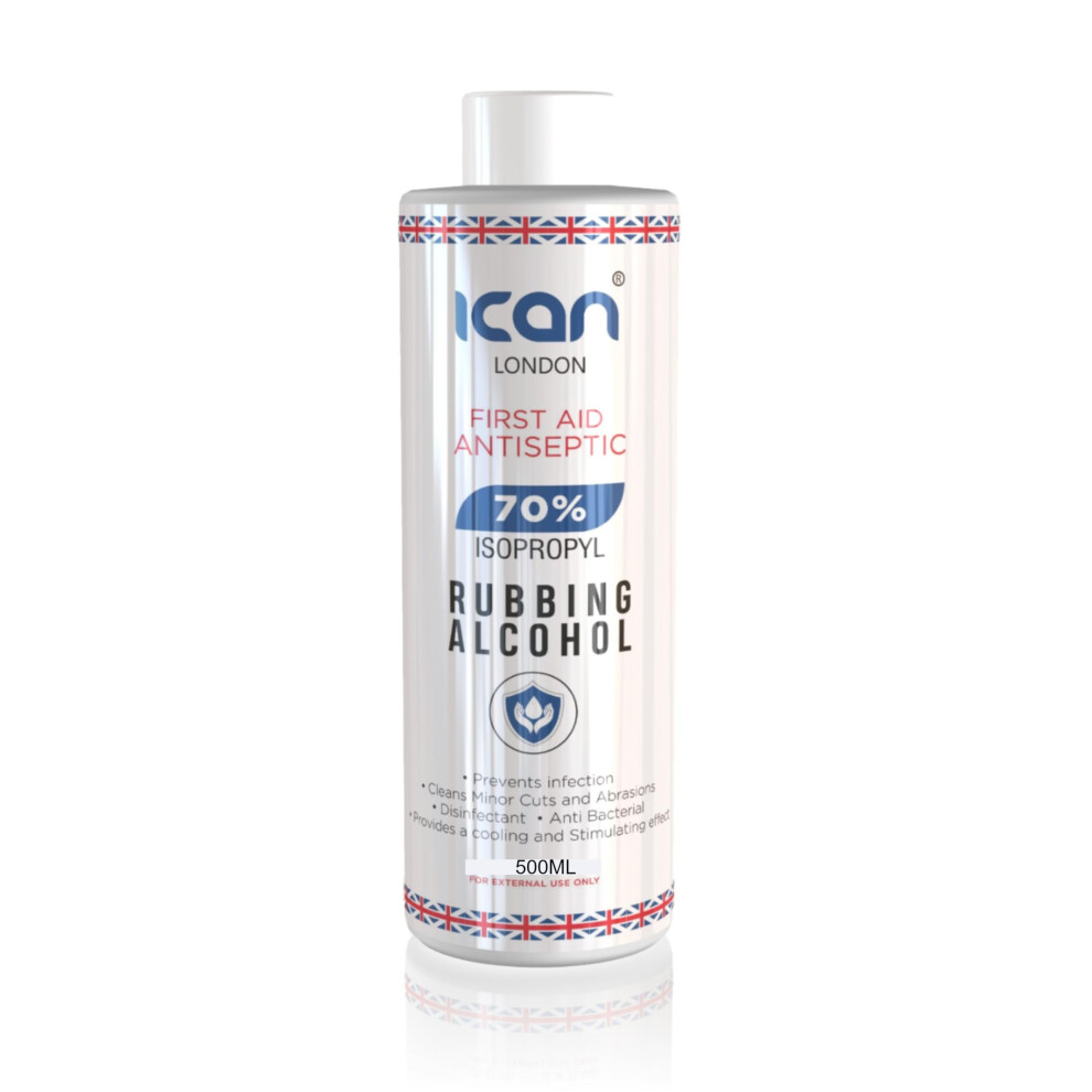 Ican London Isopropyl Rubbing Alcohol 70% First Aid Antiseptic 500Ml